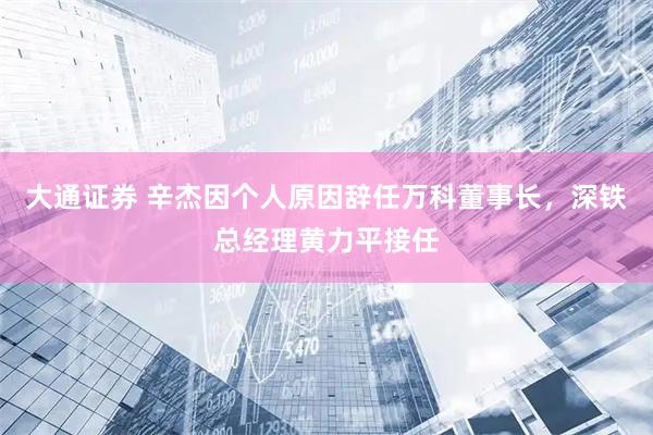 大通证券 辛杰因个人原因辞任万科董事长，深铁总经理黄力平接任