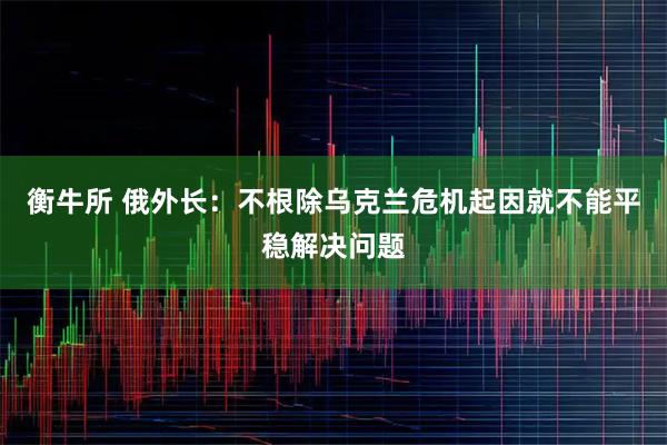 衡牛所 俄外长：不根除乌克兰危机起因就不能平稳解决问题